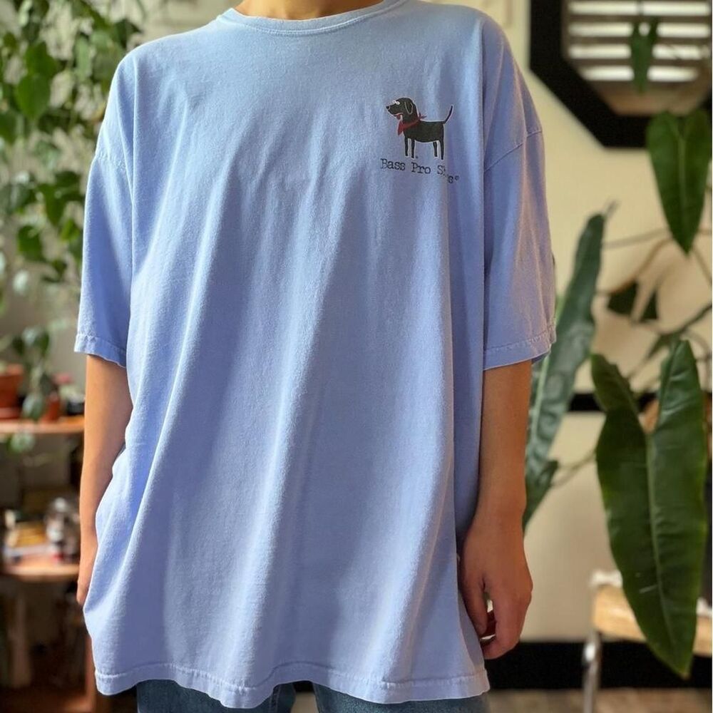 90s Bass Pro Shops black lab graphic tee